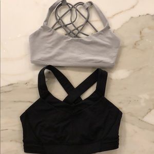 2 lululemon sports bras: free to be/stash and run
